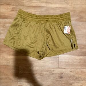 FP Movement Olive Green/Gold Shorts